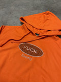 Hybrids' "Fuck Society" Orange/Black Rhinestone Hoodie
