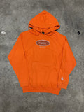 Hybrids' "Fuck Society" Orange/Black Rhinestone Hoodie