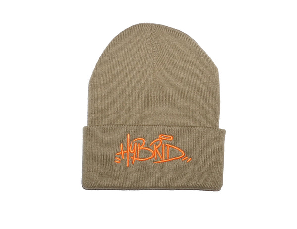 Tan / Orange Hybrid Beanie