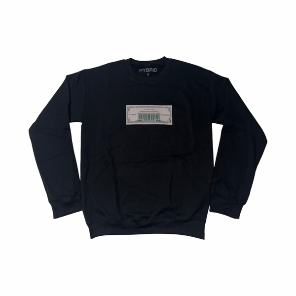 $5.00 Anniversary Bill Crewneck (Black)